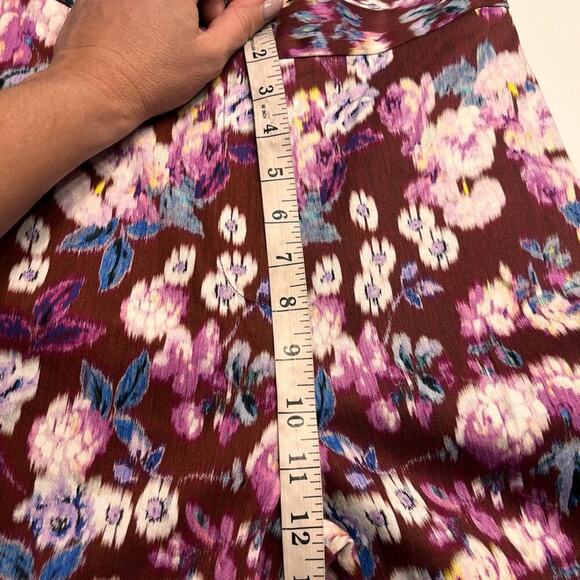 NWT AMUR Joan Floral Flare Pants in Bordeaux Size 2 MSRP $298 - Picture 10 of 11